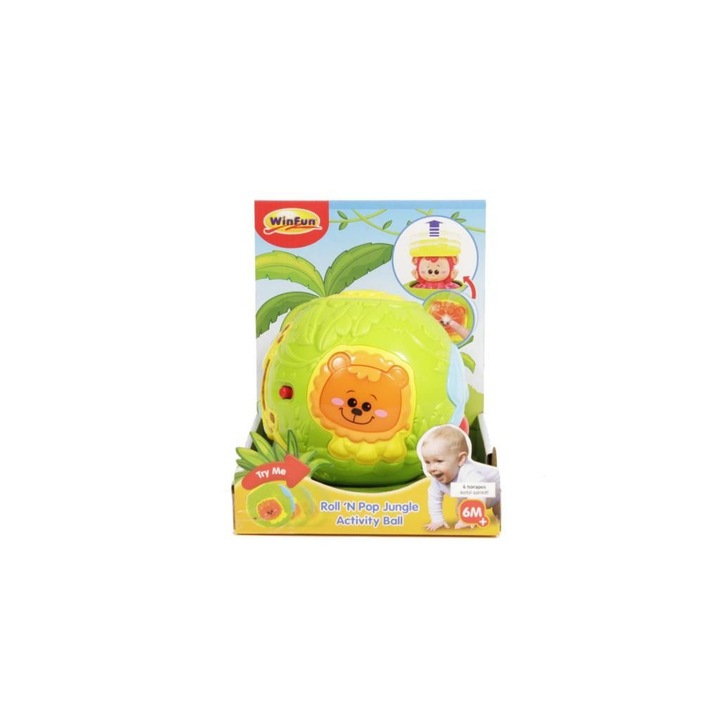 WinFun 57376 (15 cm) Világító dzsungel labda bébijáték