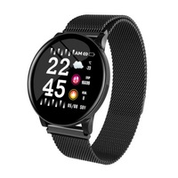 ceas smartwatch si bratara fitness 2 in 1 smartwibe8 notificari apeluri mesaje monitorizare ritm cardiac presiune arteriala functie oximetru spo2 afisaj meteo inchidere magnetica curea metalica black imagen 10_0_
0