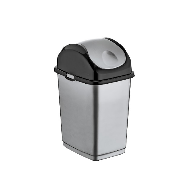 Cos gunoi cu capac batant RAKI ICIKALA 10lt gri negru