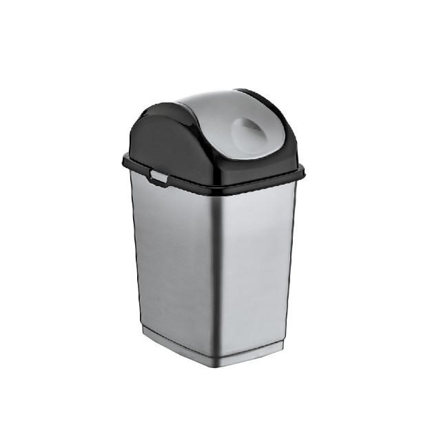 Cos gunoi cu capac batant RAKI ICIKALA 35lt gri negru