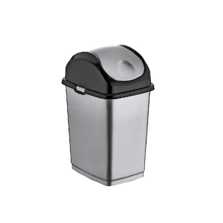 Cos gunoi cu capac batant RAKI ICIKALA 35lt gri negru