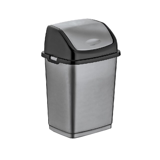 Cos gunoi cu capac batant RAKI FANTASY 35lt gri negru