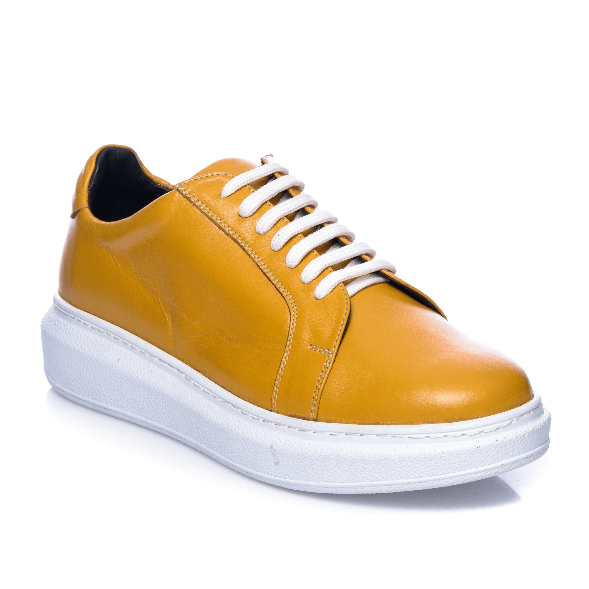 Pantofi barbati din piele naturala - Galben Box - TC3 GB, Galben