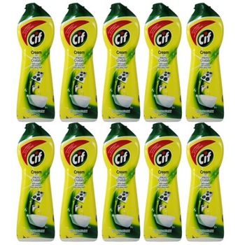 Set Solutie curatat universala Cif Cream Lemon , 10x 500ml Set Solutie curatat universala Cif Cream Lemon , 10x 500ml