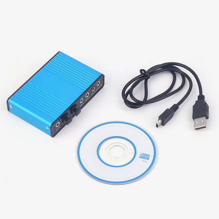 Placa de sunet externa, MF&STAN, 5.1, pe USB, Albastru