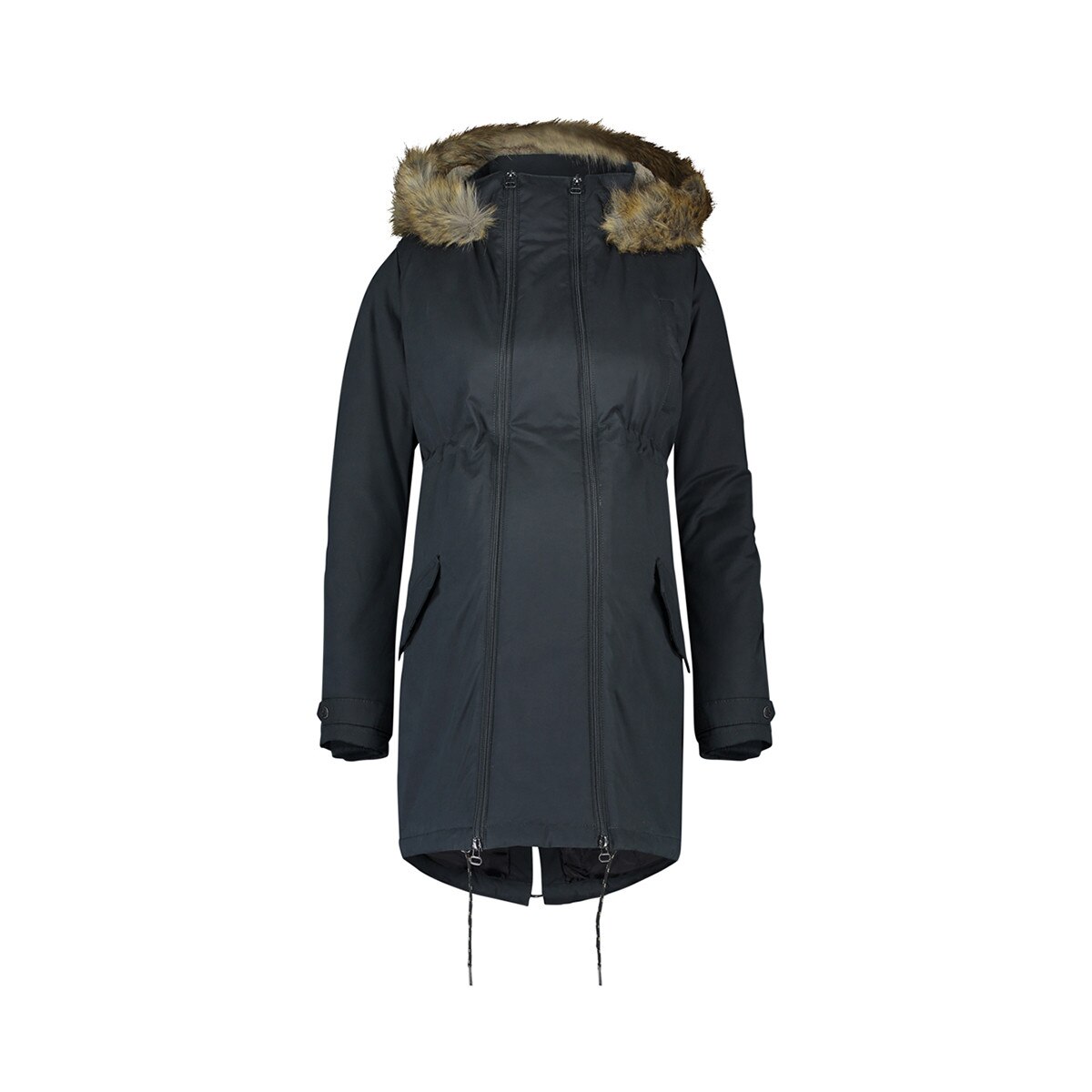 Geaca pentru gravide, Noppies, lunga, 2 in 1, Malin, neagra, L EU