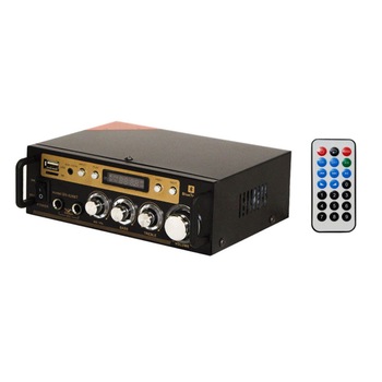 Amplificator audio Bluetooth, 2 x 30 W RMS, USB, microSD, 2 x intrare microfon, display digital Amplificator audio Bluetooth, 2 x 30 W RMS, USB, microSD, 2 x intrare microfon, display digital