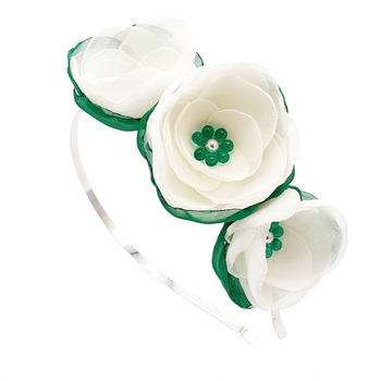 Coronita par cu flori, din voal, handmade, White Fairy, Zia Fashion Coronita par cu flori, din voal, handmade, White Fairy, Zia Fashion