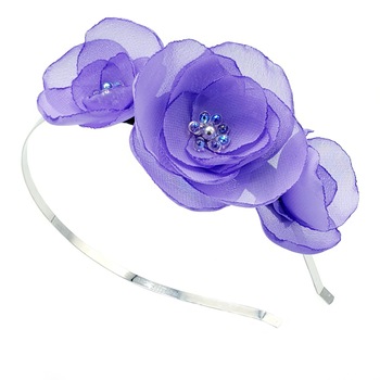 Coronita par cu flori lila, din voal, Sweet Dreams, Zia Fashion Coronita par cu flori lila, din voal, Sweet Dreams, Zia Fashion