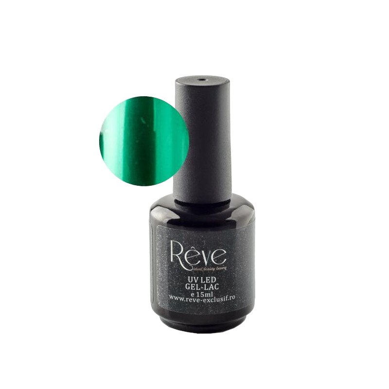 Lac de unghii, Reve, Metalic Smarald, UV, 15 ml