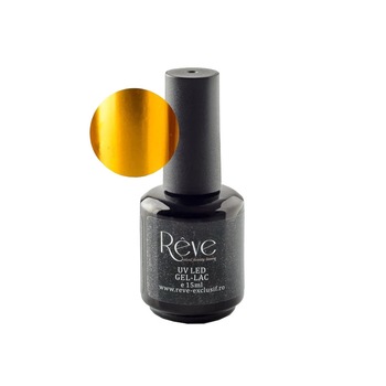 Lac de unghii, Reve, Metalic Gold, UV, 15 ml Lac de unghii, Reve, Metalic Gold, UV, 15 ml