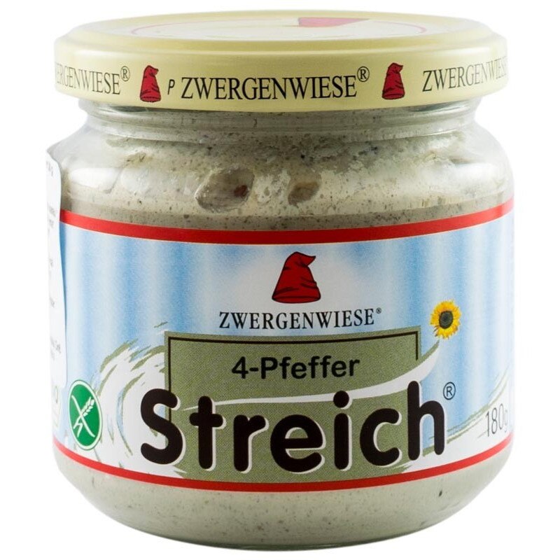 Crema tartinabila BIO vegetala cu 4 sortimente de piper, Zwergenwiese 180 g