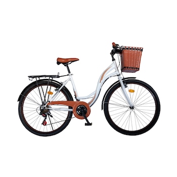 Bicicleta City Vision Holiday , Culoare Alb/Maro Roata 26 Bicicleta City Vision Holiday , Culoare Alb/Maro Roata 26