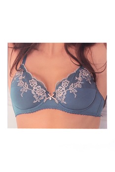 Sutien de colectie din microfibra brodat cu dantela, cu sarma, Intimamoda 5640, Petrol, 85E Sutien de colectie din microfibra brodat cu dantela, cu sarma, Intimamoda 5640, Petrol, 85E