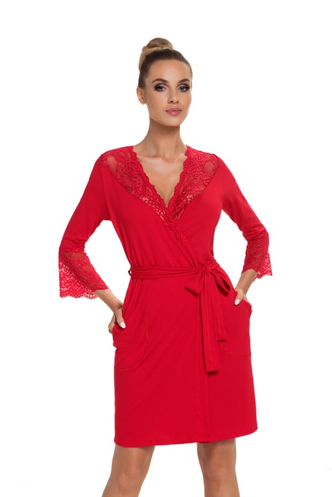 Дамски халат Stella , Donna,Червен, Размер XXL INTL