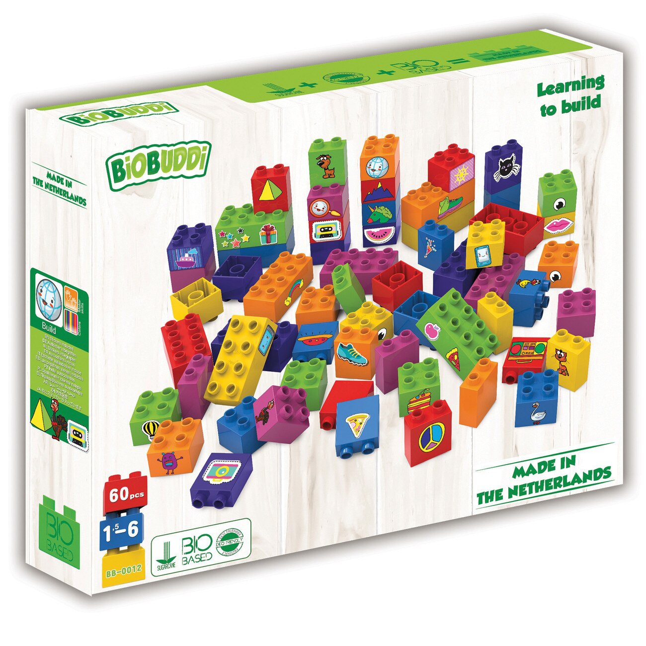 Set de constructie Bio Buddi Designer - Cuburi educationale 40 bucati