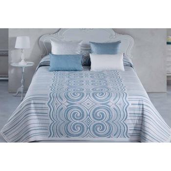 Set Cuvertura cu doua fete de perna, Matlasata, Reversibila, Tallin, 220x240 cm, turcoaz Set Cuvertura cu doua fete de perna, Matlasata, Reversibila, Tallin, 220x240 cm, turcoaz