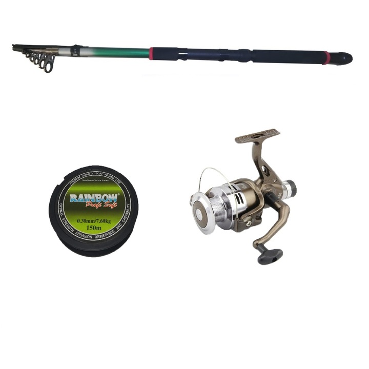 Set pescuit cu lanseta Eastshark 3,6m, mulineta NBR5000 cu 5 rulmenti si guta