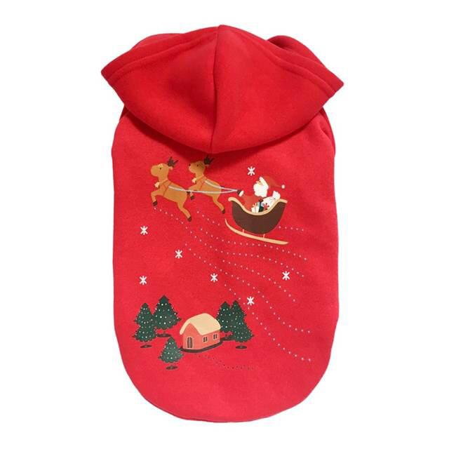 Hanorac catei Craciun mos, M(33 cm lungime)