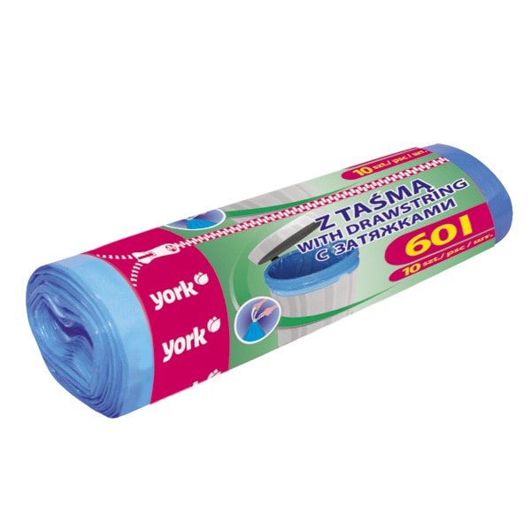 Saci menajeri cu snur 60 L, 10 buc