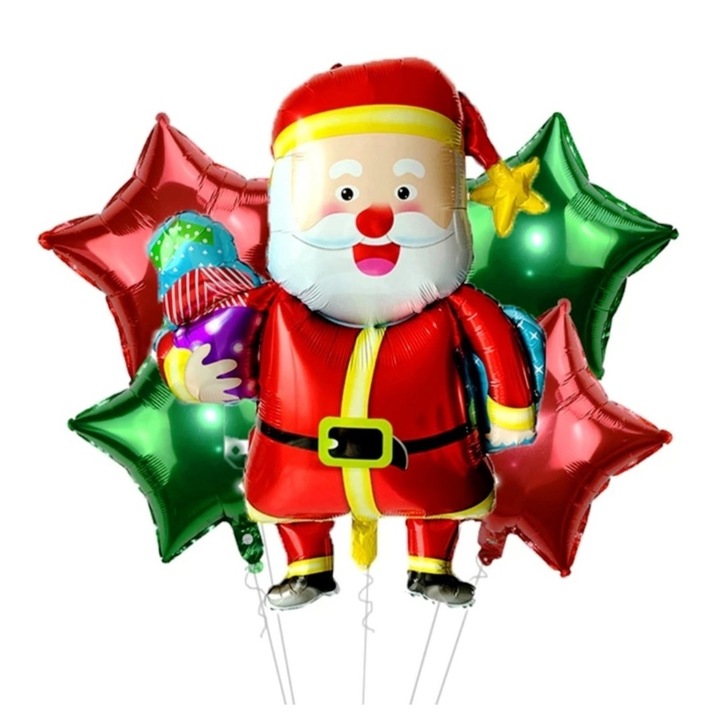 5 db karácsonyi-mikulás lufi készlet