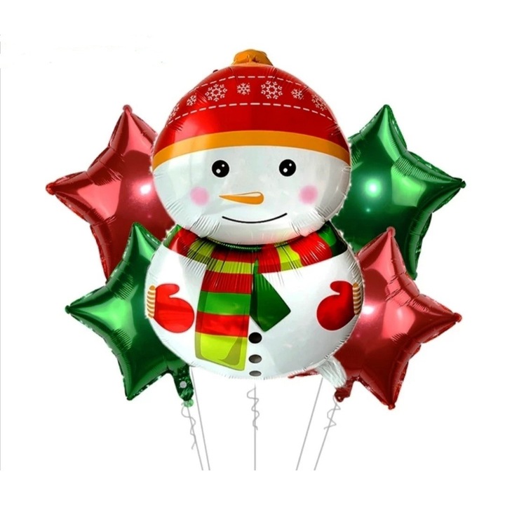 5 darab karácsonyi lufi készlet - hóember