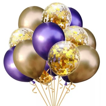 Set de 15 baloane chromate pentru petrecere Set de 15 baloane chromate pentru petrecere