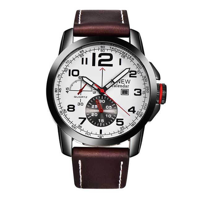 Ceas XINEW Barbatesc Quartz Sport Alb, PN999375AB, curea din piele, afisaj Analog