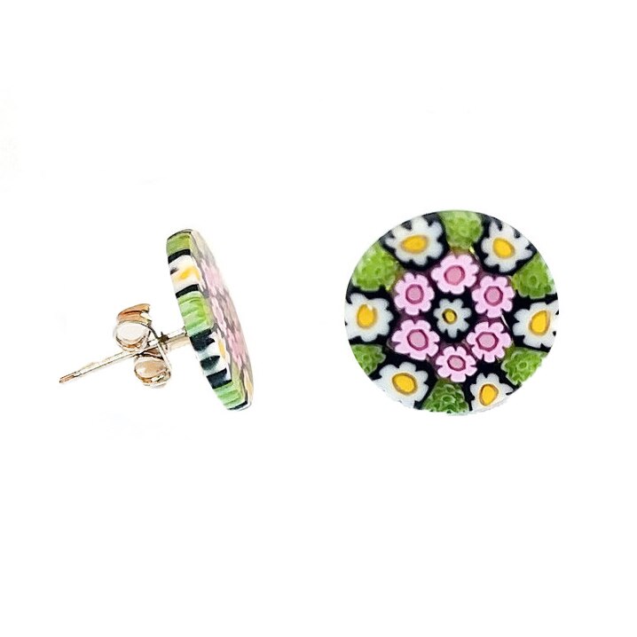 Cercei din sticla de Murano, Rebeca, diametru 14 mm