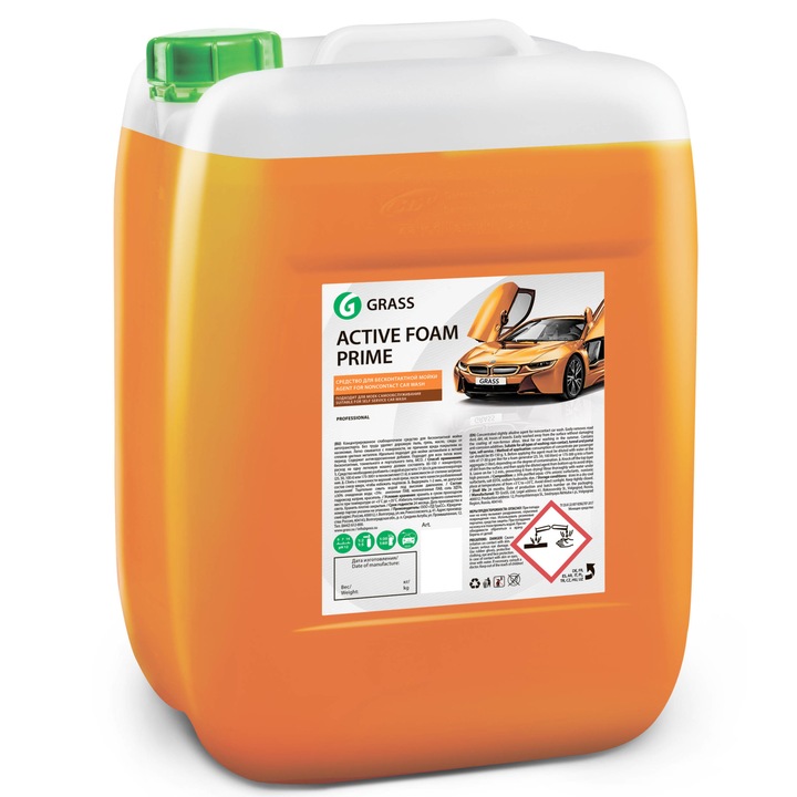 Spuma activa auto fara frecare, Grass, Active Foam PRIME, 22.5 Kg, concentrata usor alcalina, pentru masini si camioane