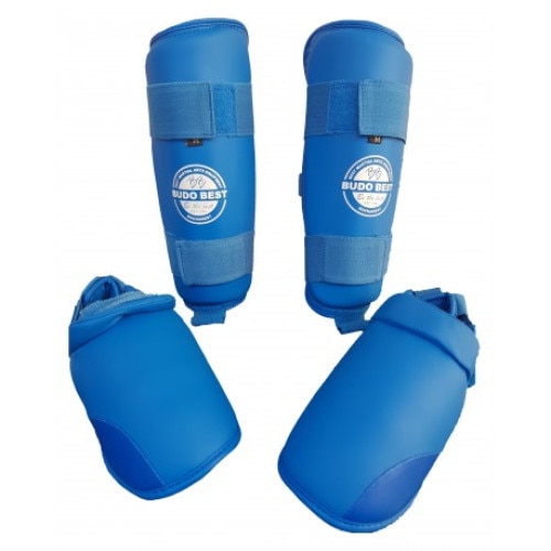 Tibiere karate WKF Performer, Albastru, Piele ecologica, M INTL