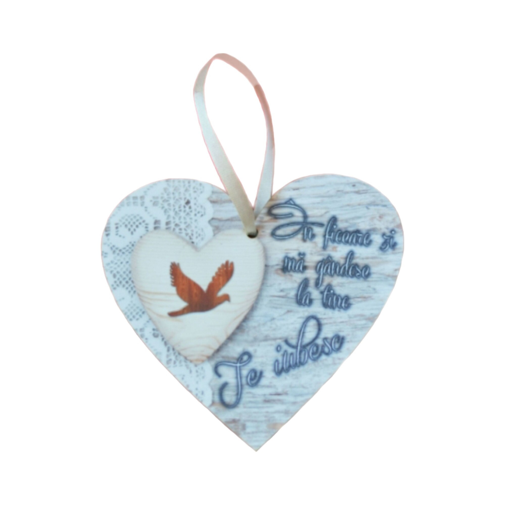 Plachet decorativ cu mesaj “Te iubesc” - 12 cm