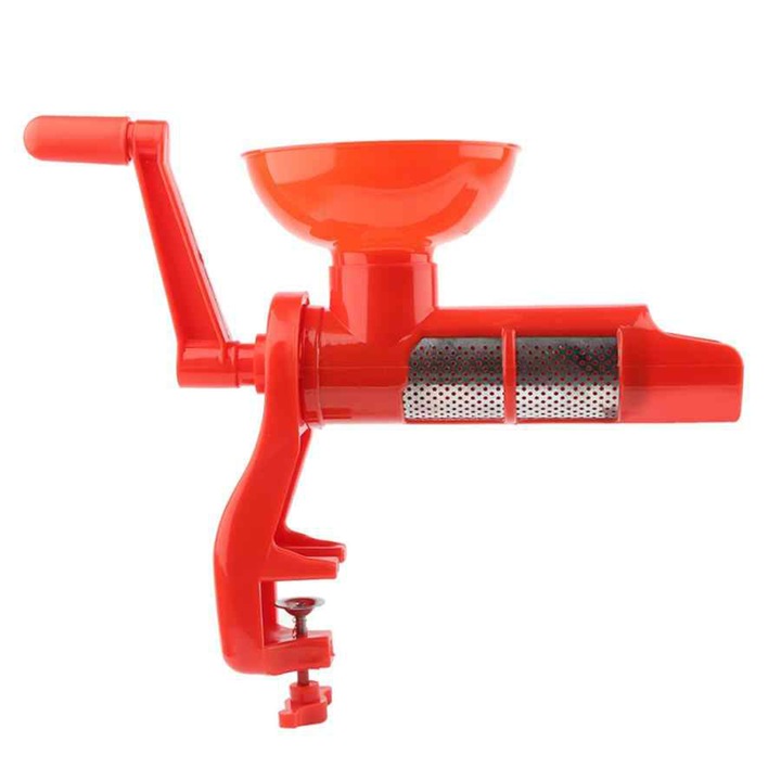Storcator manual de rosii, awwaline, cu sita din inox si cuva colectoare