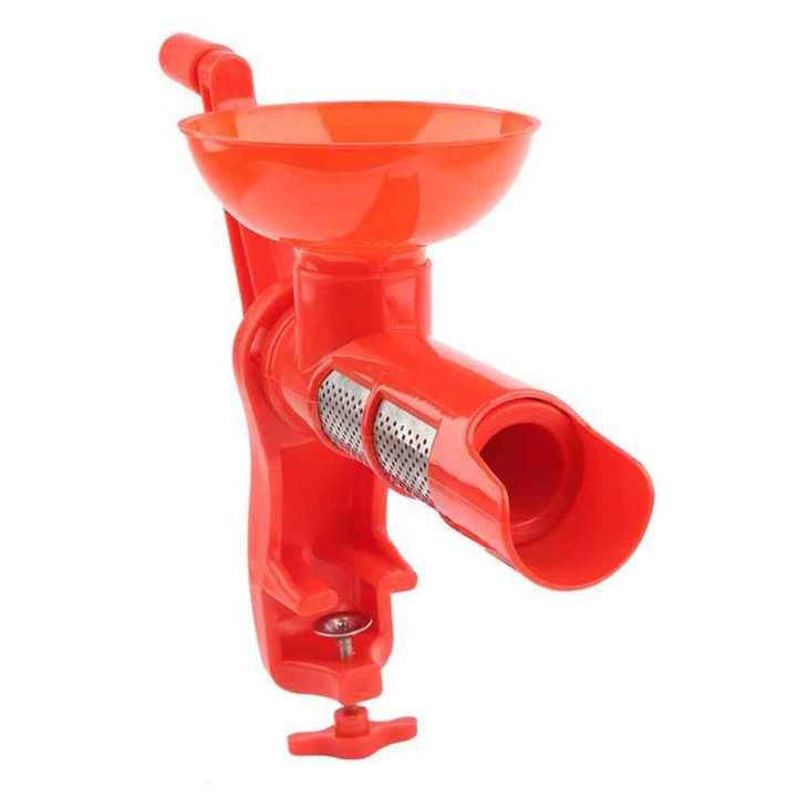 Storcator manual de rosii, awwaline, cu sita din inox si cuva colectoare