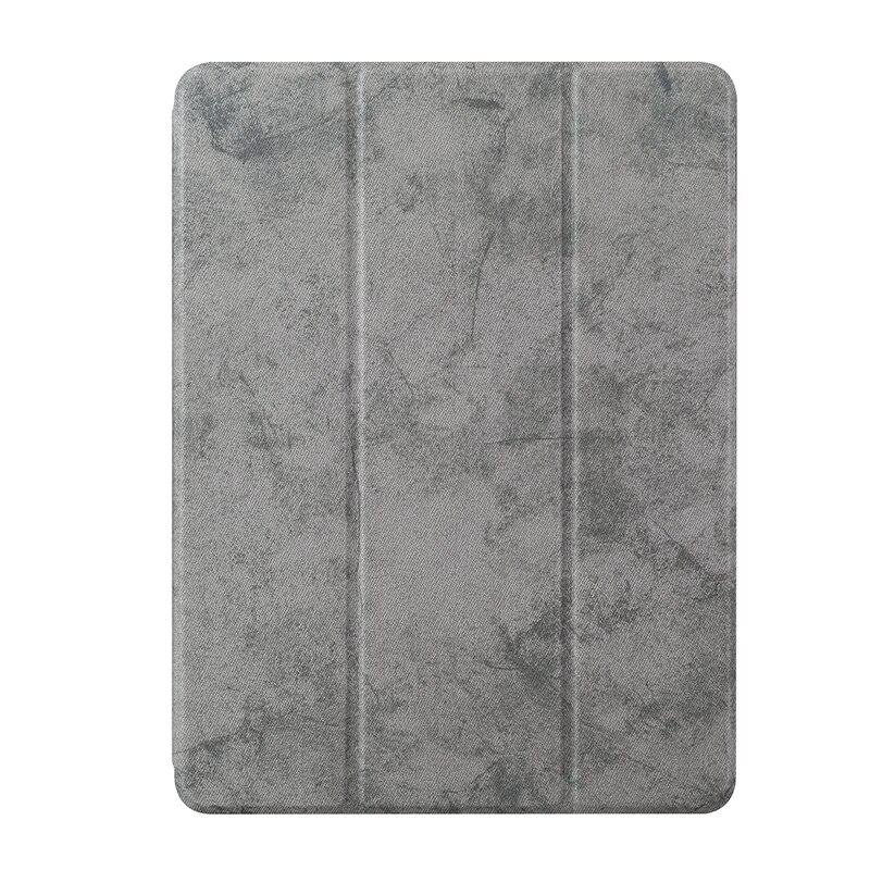 Husa tip carte pentru tableta iPad 2017/2018 de 9.7 inch din piele ecologica si compartiment pentru pix/stilou, Gri, BBL1120