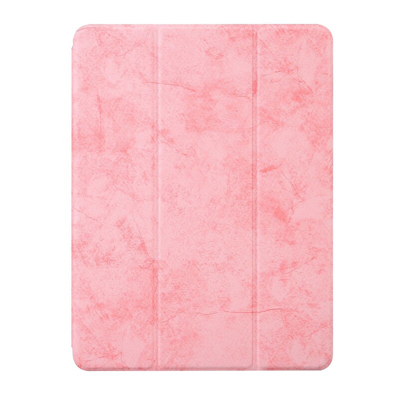 Husa tip carte pentru tableta iPad 2017/2018 de 9.7 inch din piele ecologica si compartiment pentru pix/stilou, Roz