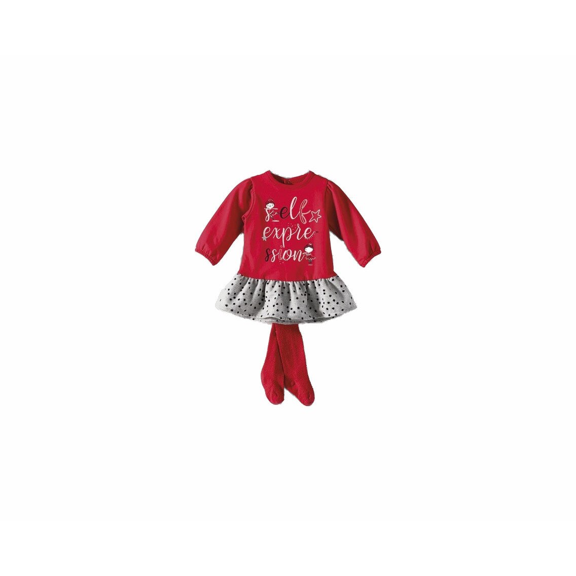 Rochie plus dres, Bebetto, rosu/gri