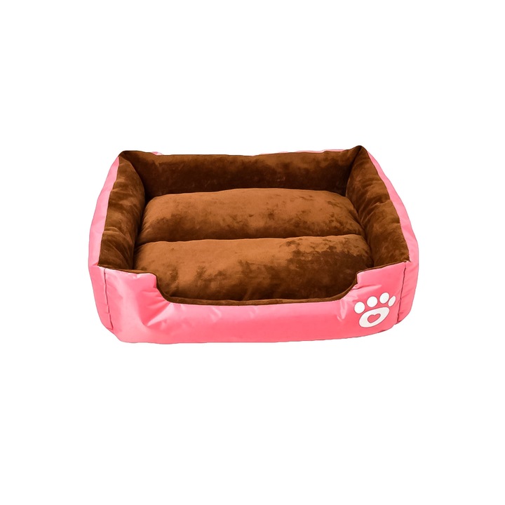 Pat moale si impermeabil cu saltea pentru caini, roz, 60 cm, Doty