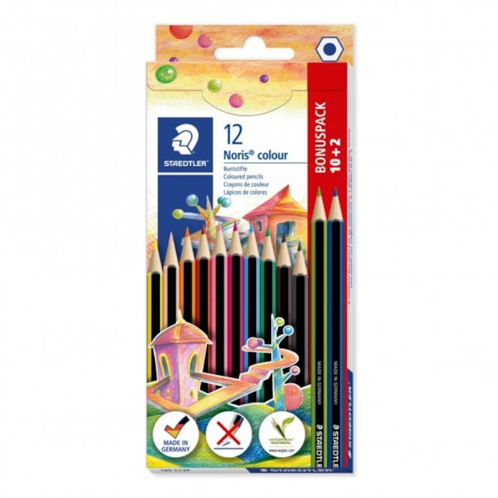 Staedtler Noris wopex цветни моливи 12 броя/компл. 185-C12P