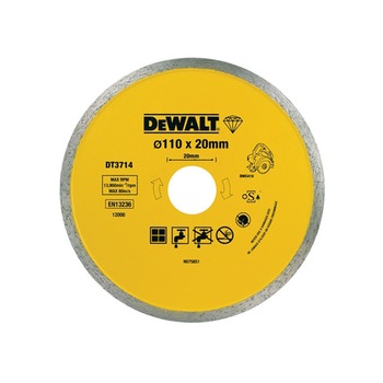 Disc diamantat Dewalt pentru placi ceramice 110x20mm DT3714-QZ Disc diamantat Dewalt pentru placi ceramice 110x20mm DT3714-QZ