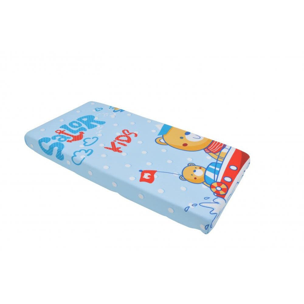 Cearceaf din bumbac cu elastic Captain 120x60 cm
