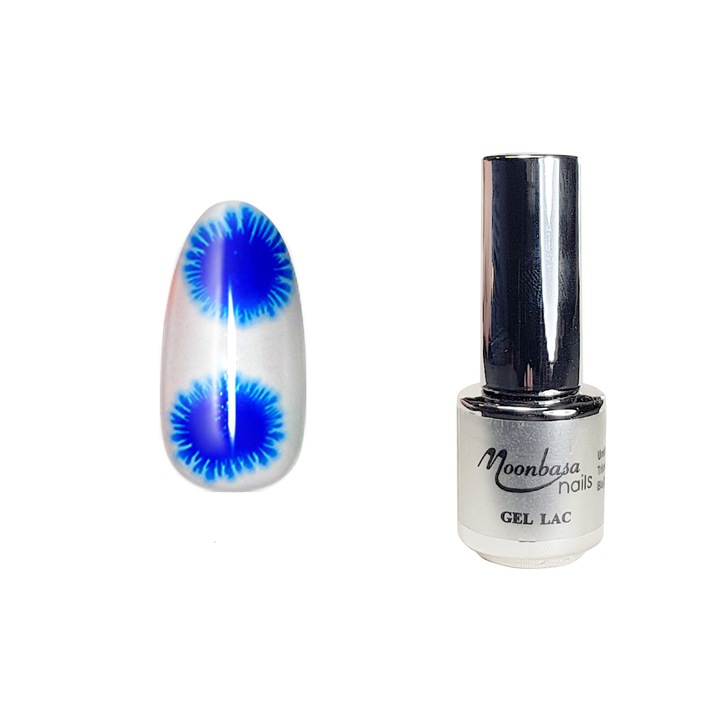 Oja semipermanenta, Snow Ice Gel, MoonbasaNails, 4ml, 726, Lucioasa, Albastru
