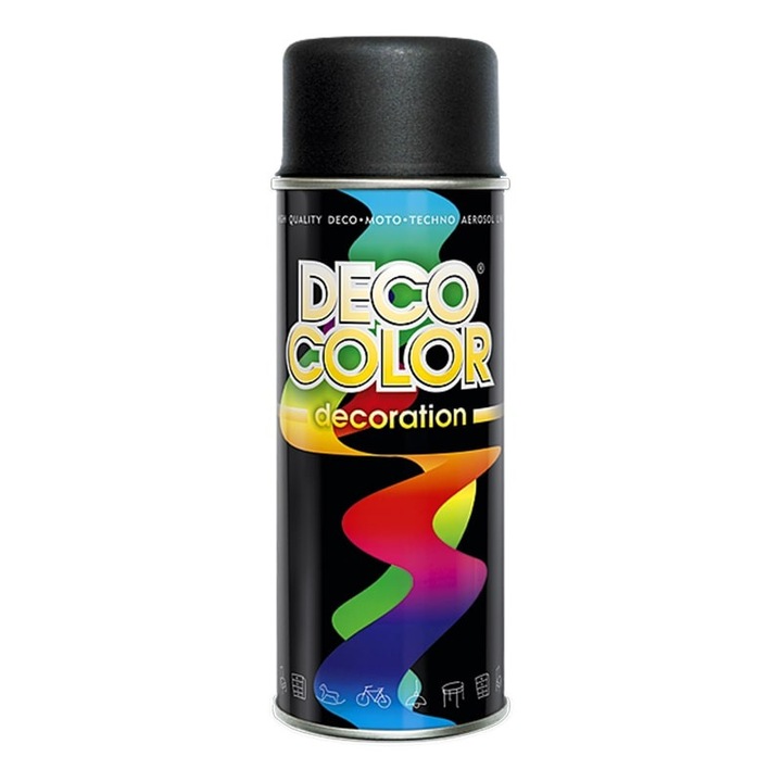 Spray vopsea auto RAL 9005 Negru Mat 400 ml Deco Color