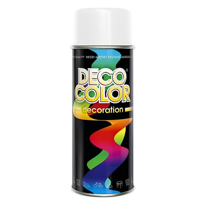 Spray vopsea auto RAL 9010 Alb Lucios 400 ml Deco Color