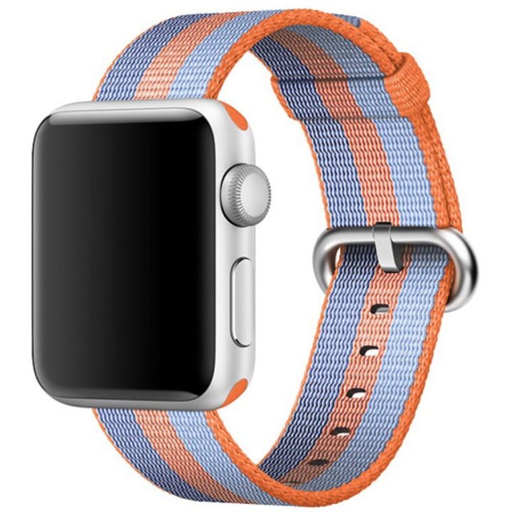 Каишка iUni Woven Strap за Apple Watch 1/2/3/4/5/6/7 40 мм Найлон Оранжев/Син