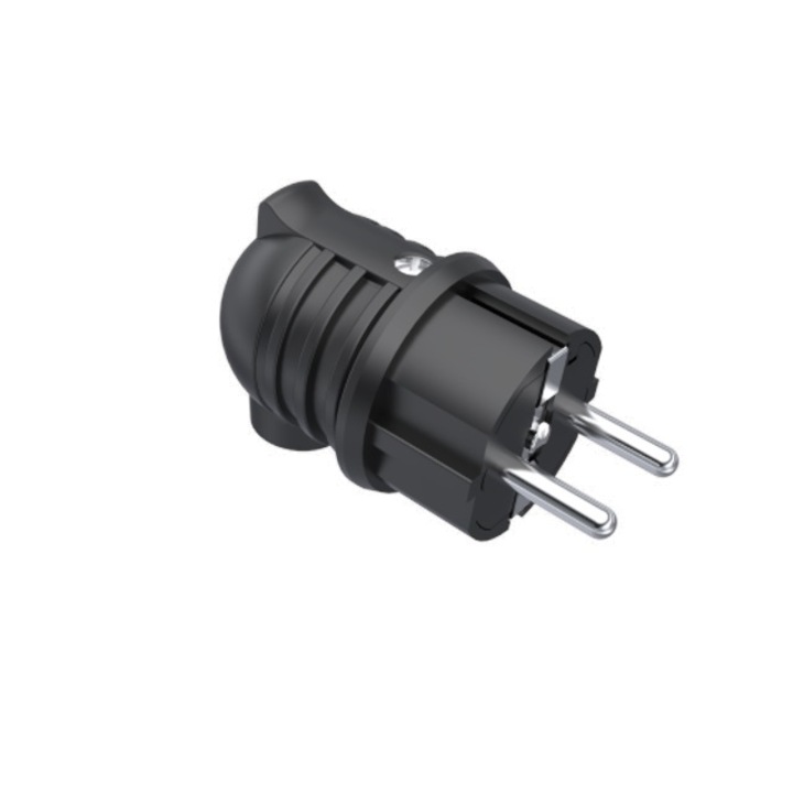 Priza colt Bemis UPS, 220V,16A, cauciuc, negru