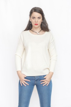 Pulover, Carmen Grigoriu 5305, Alb unt Pulover, Carmen Grigoriu 5305, Alb unt