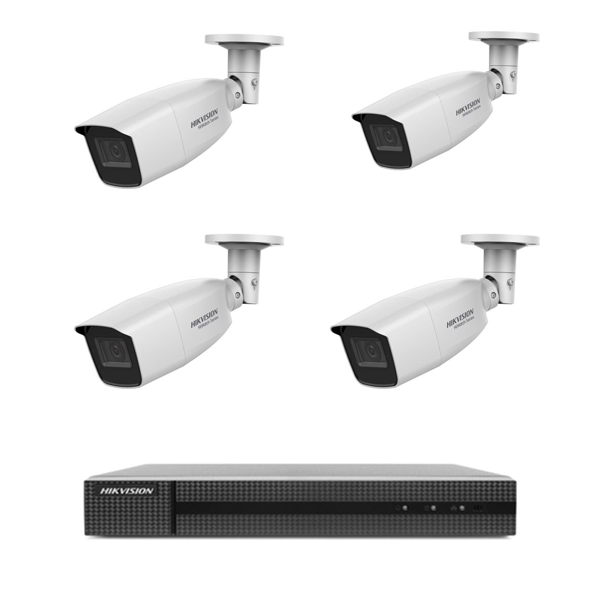Kit sistem supraveghere HiWatch DVR UltraHD 1440p H.265 Pro + 4 camere TurboHD 4 MP exterior