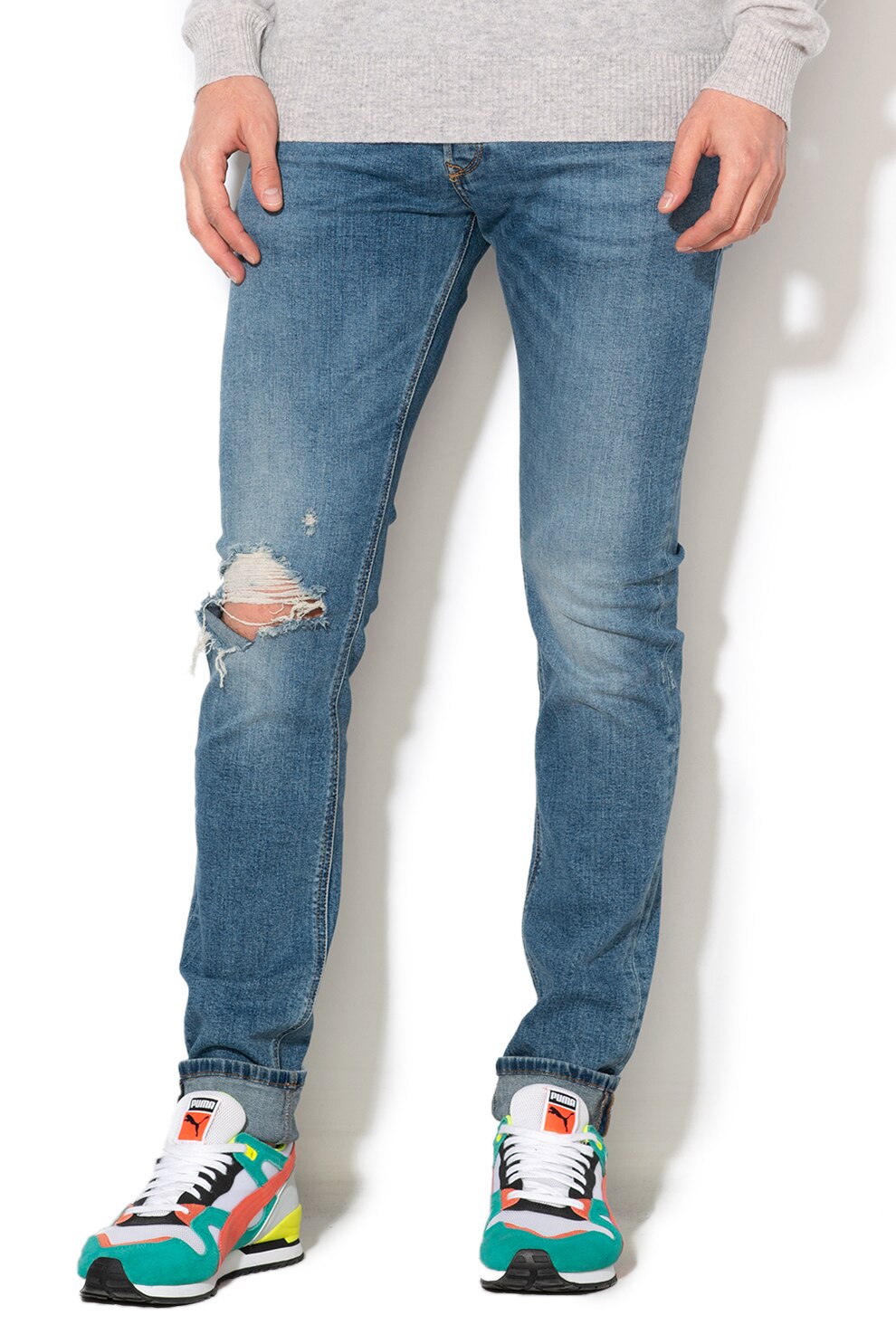 Diesel, Blugi skinny slim fit Sleenker, Albastru