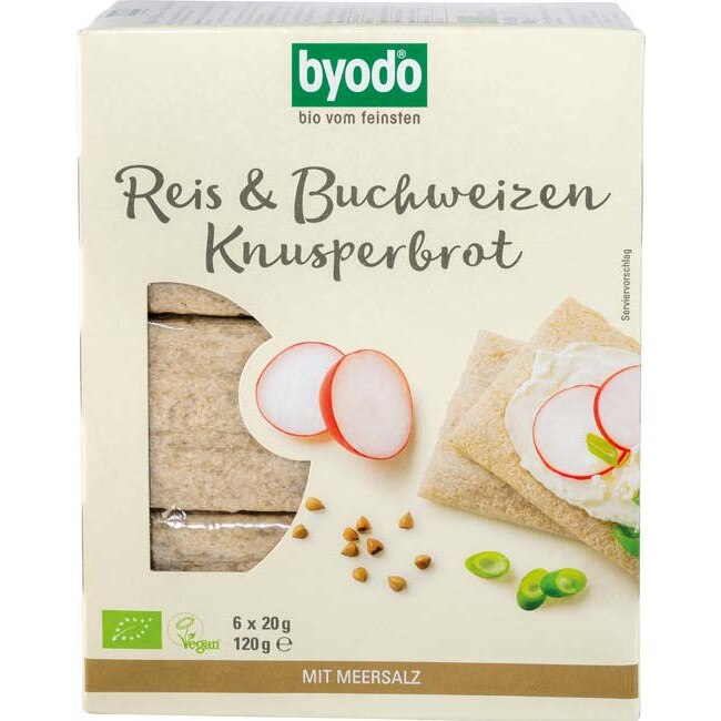 Paine crocanta cu orez si hrisca FARA GLUTEN BIO Byodo 120 g